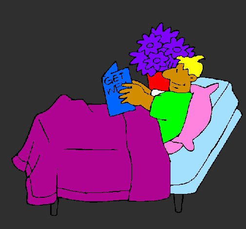 Coloring page Patient reading painted byvictoria