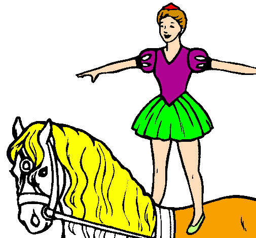Coloring page Trapeze artist on a horse painted byvictoriasamaifuentsgosale