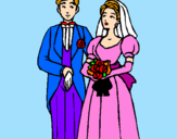 Coloring page The bride and groom III painted byNicole Leong