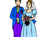 Coloring page The bride and groom III painted byNicole Leong 