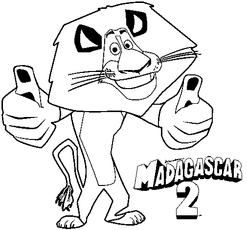 Coloring page Madagascar 2 Alex painted byma