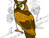 Coloring page Great horned owl painted byBubo