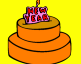 Coloring page New year cake painted bybbbbbbbbbbbbbbbbbbbbbbbbb