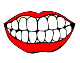 Coloring page Mouth and teeth painted byangela