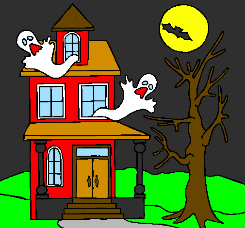 Coloring page Ghost house painted byflick