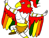 Coloring page Mayan shaman painted byQM#6