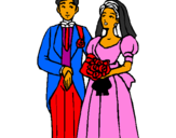 Coloring page The bride and groom III painted bytalha