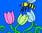 Coloring page Bee painted by Leong Shi  Ting