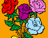 Coloring page Bunch of roses painted bytiziana
