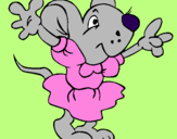Coloring page Rat wearing dress painted byVICTORIA SAMAI