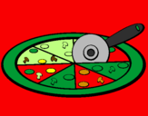 Coloring page Pizza painted bynil