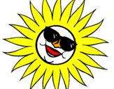 Coloring page Sun with sunglasses painted bymissann