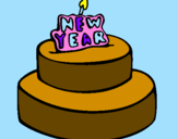 Coloring page New year cake painted byGirlzRule
