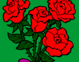 Coloring page Bunch of roses painted bycamilleleys