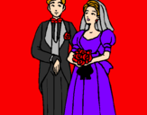 Coloring page The bride and groom III painted byramas