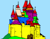 Coloring page Medieval castle painted byramas