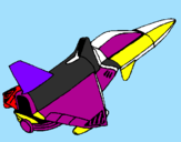 Coloring page Rocket ship painted byrylin
