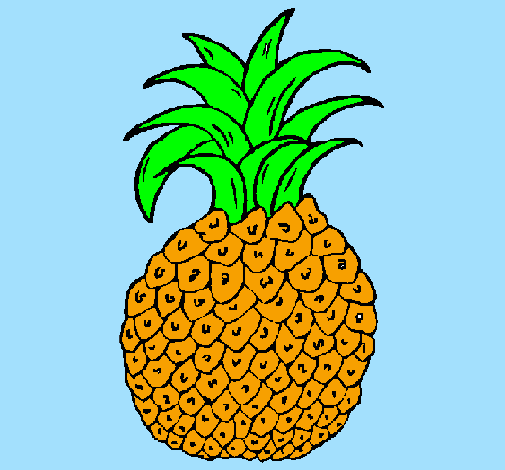 Coloring page pineapple painted byanonymous