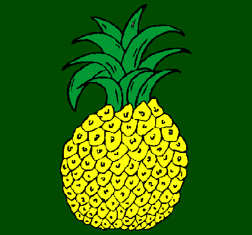 Coloring page pineapple painted bycamilleleys