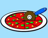 Coloring page Pizza painted bybelola