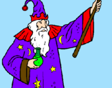 Coloring page Magician with potion painted byalex