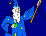 Coloring page Magician with potion painted byanonymous