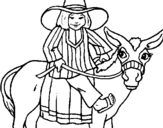 Coloring page Indian on a donkey painted byrrrrrrrrrrrrrrrrrrrrrrrrr