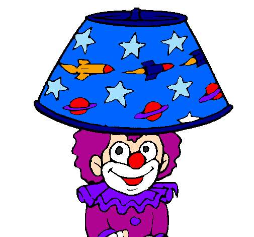 Coloring page Lamp clown painted byvioleta