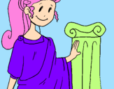 Coloring page Young Roman woman painted bytiziana