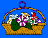 Coloring page Basket of flowers 5 painted bytiziana