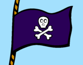 Coloring page Pirate flag painted by455123444444444