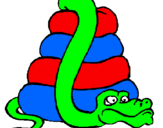 Coloring page Large snake painted bytalha