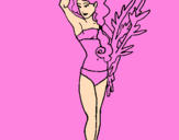Coloring page Roman woman in bathing suit painted bytiziana
