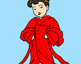 Coloring page Chinese girl painted bytiziana