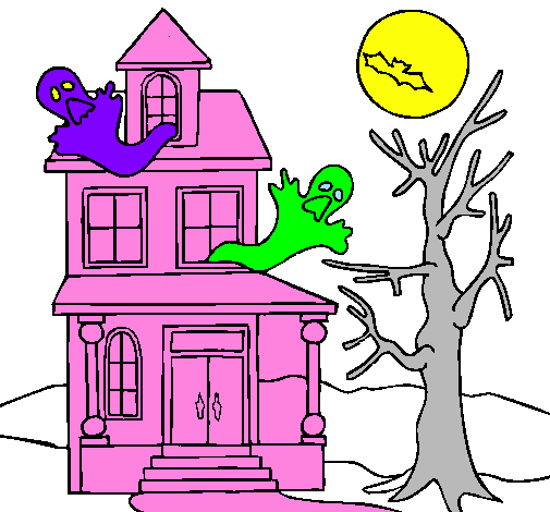Coloring page Ghost house painted bytiziana