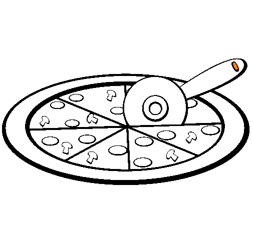 Coloring page Pizza painted bynil