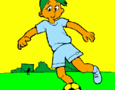 Coloring page Playing football painted byale bautista