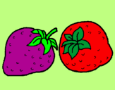 Coloring page strawberries painted bysayuri