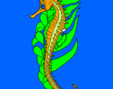 Coloring page Oriental sea horse painted byvictor