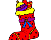Coloring page Stocking with presents II painted bymiguel 