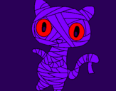 Coloring page Doodle the cat mummy painted bySr.gato