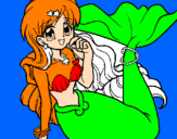 Coloring page Mermaid painted bythiago
