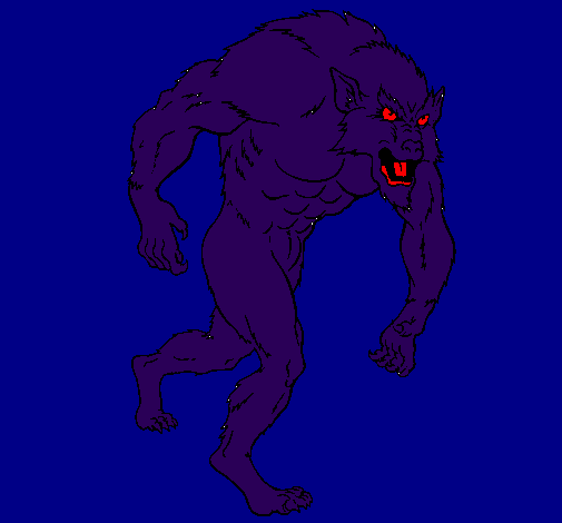 Coloring page Werewolf painted bylena