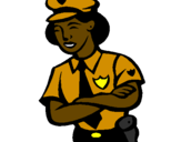 Coloring page Police woman painted bymahendra