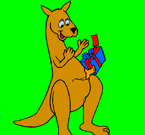 Coloring page Mother kangaroo painted byalex