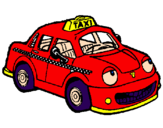 Coloring page Taxi Herbie painted byFIO