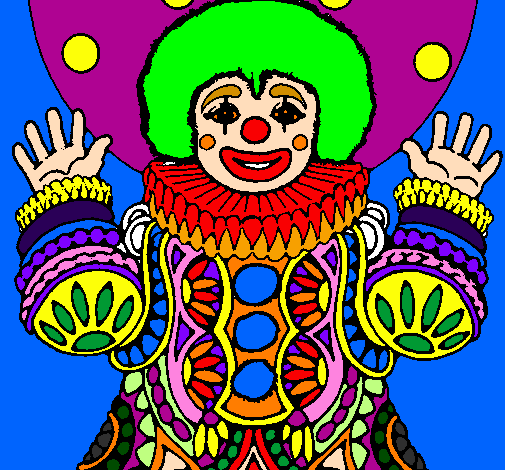 Coloring page Clown dressed up painted byNÓRA