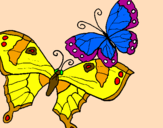 Coloring page Butterflies painted byblue frog