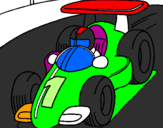 Coloring page Racing car painted byramon