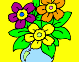 Coloring page Vase of flowers painted byisabellv